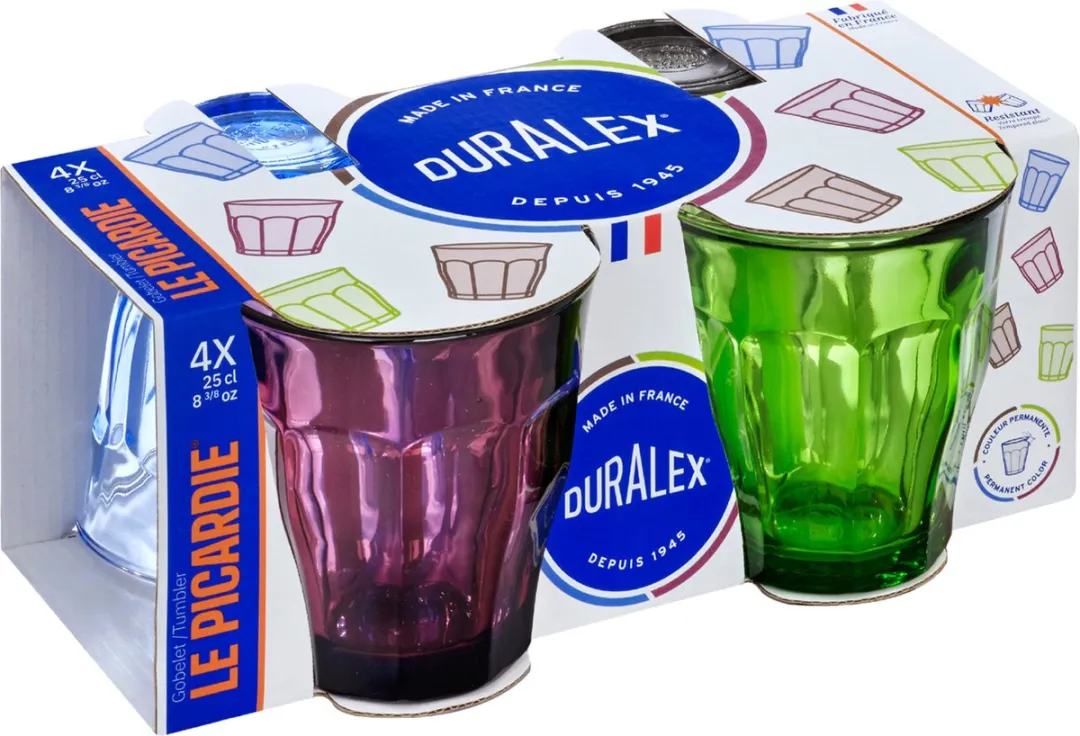 Duralex Picardie Drinkglazen - 12 Stuks - 250ml - Multi