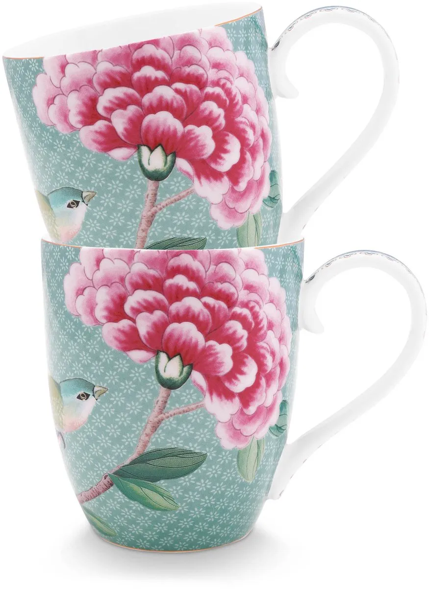 Pip Studio Blushing Birds Mokken 51.002.567 - Theemokken 450ml - 2 Stuks