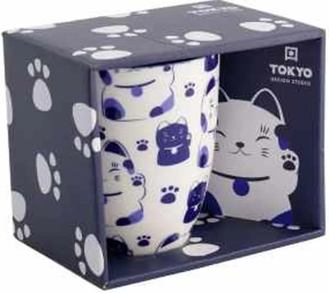 Tokyo Design Studio Maneko Mok 21528 - 380ml - Wit/Blauw