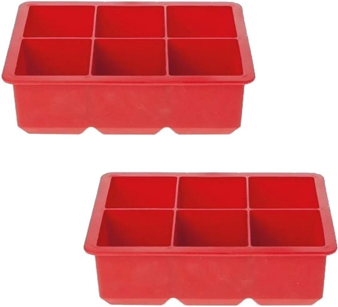 Cosy&Trendy IJsblokjeshouder 2x6 - Siliconen - Rood