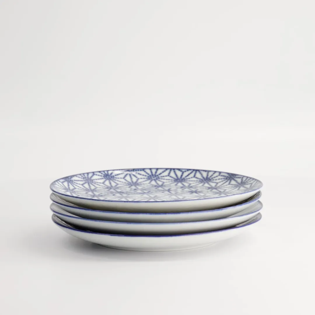 Tokyo Design Studio Nippon Blue Set 4 Borden Ø 20,6cm - Porselein - afbeelding 6 van 6