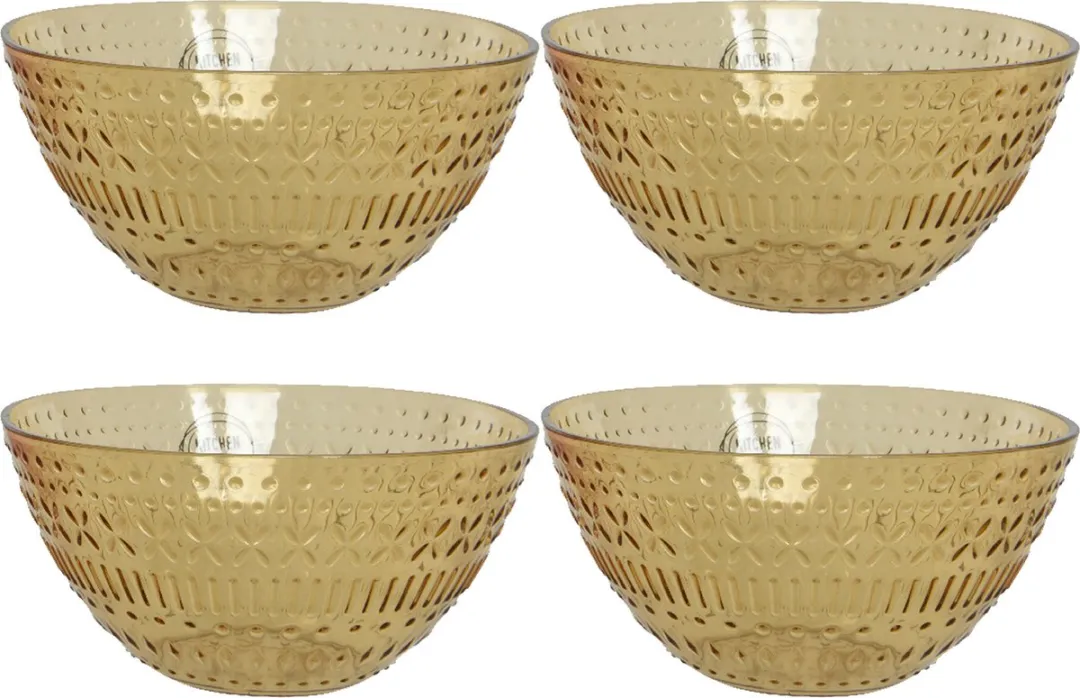 Decoris Schaal Geel 4 Stuks
