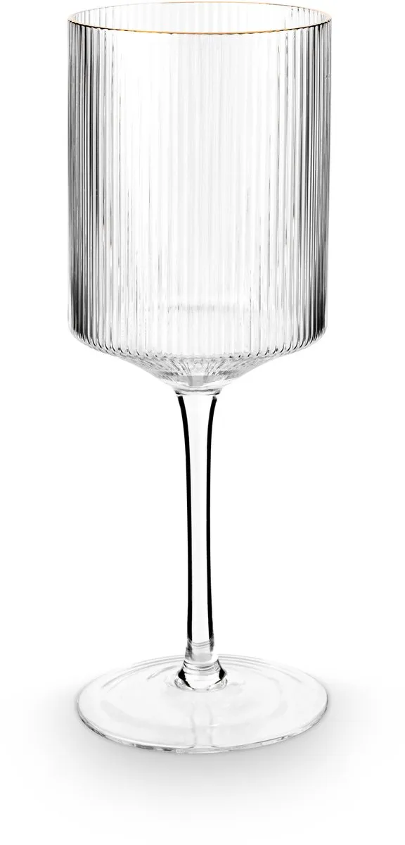 vtwonen Wijnglazen 400ml - 4 Stuks - Gouden Rand