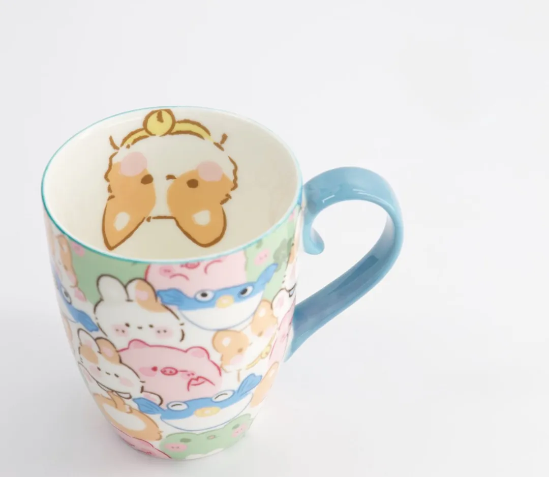 Tokyo Design Studio Kawaii Mok 33356 - 380ml - Roze/Blauw/ Groen