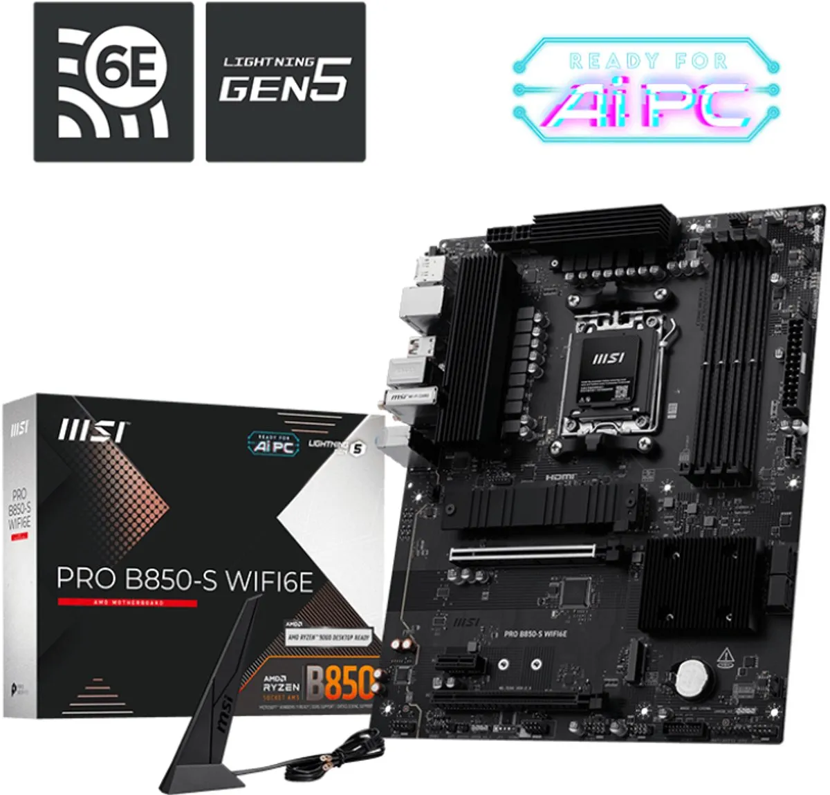 MSI PRO B850-S WIFI6E Moederbord - AM5 - ATX