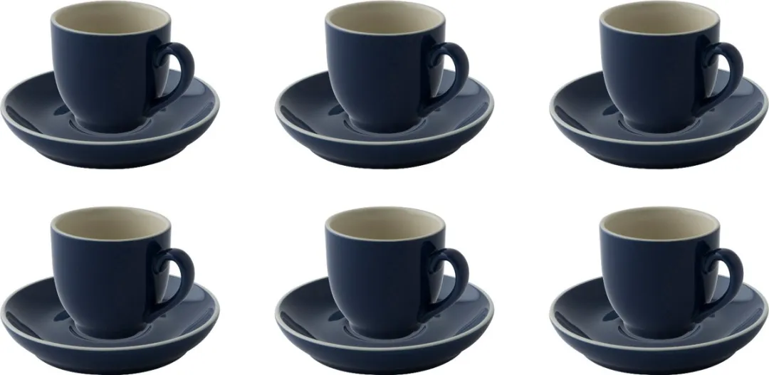 Palmer Colors Koffiekopjes 180ml - Blauw - 6 Stuks