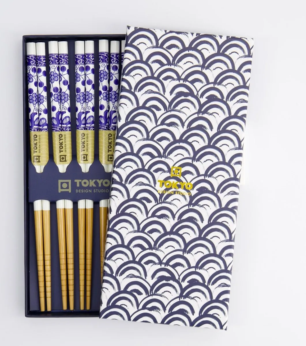 Tokyo Design Studio Eetstokjes Giftbox Golven Blauw