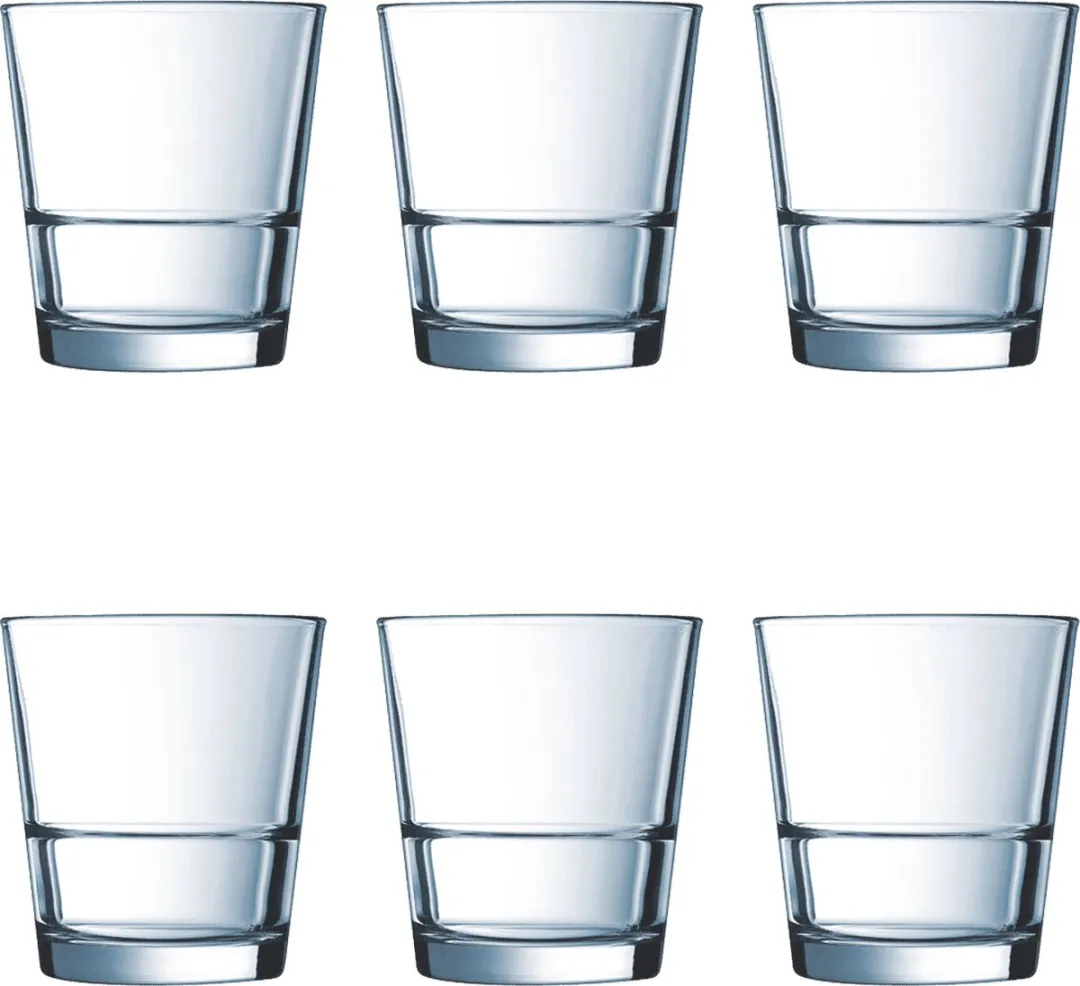 Arcoroc BIH5647/6 Waterglazen - 6 Stuks - 210ml - Transparant