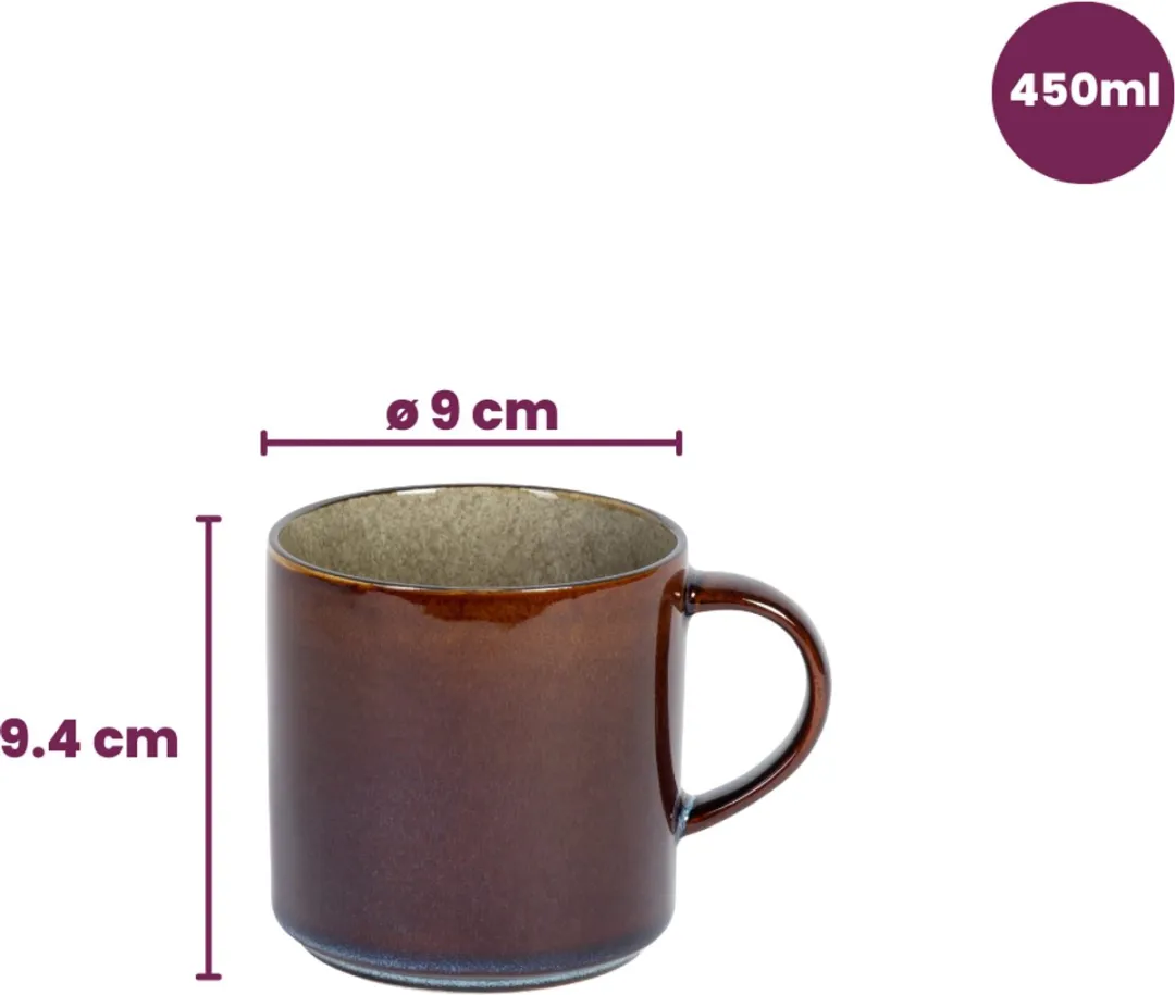 Cosy&Trendy Quintana Mokken - 4 Stuks 450ml - Groen