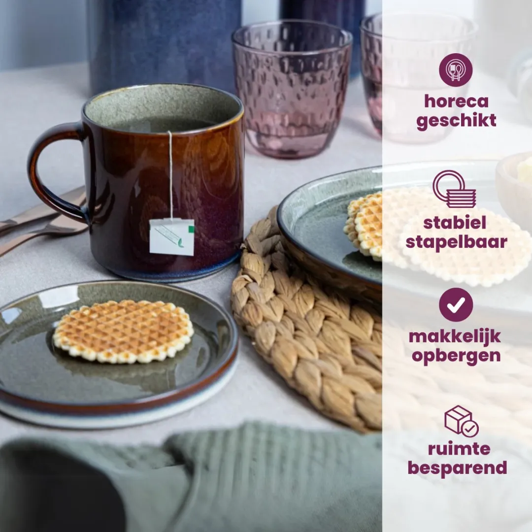 Cosy&Trendy Quintana Mokken - 4 Stuks 450ml - Groen