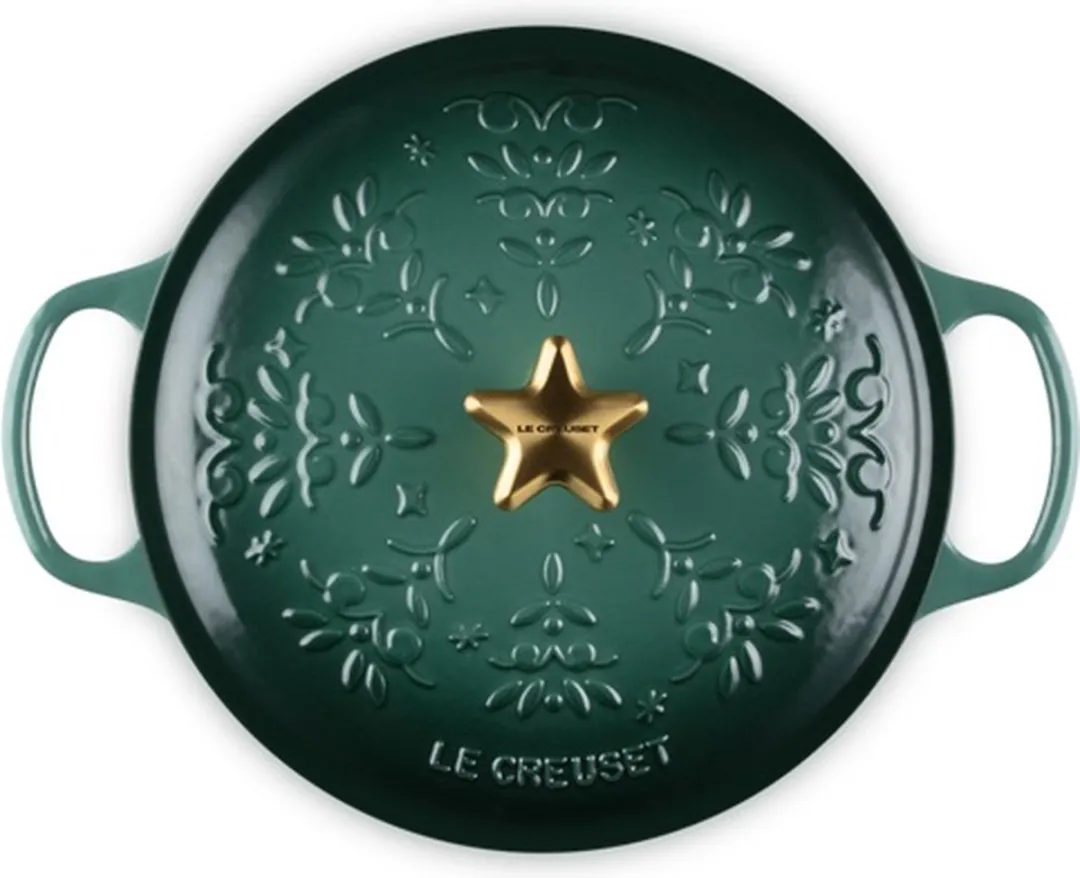 Le Creuset Braadpan Kerstboom 24cm - 4,2L - Groen - afbeelding 3 van 4