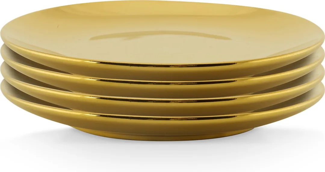 vtwonen Petit Four Borden Set - 4 Stuks - Ø14cm - Goud