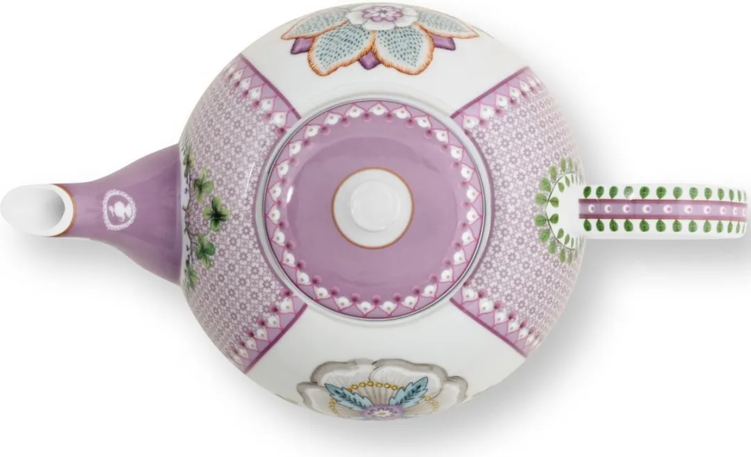 Pip Studio Lily & Lotus Theepot 1.6L - 6 Kopjes - Lila