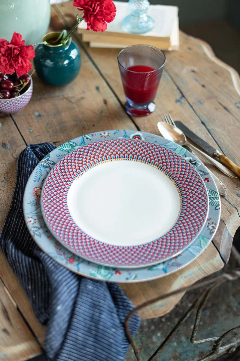 Pip Studio Plate Flower Festival Scallop - 26.5cm - Veelkleurig