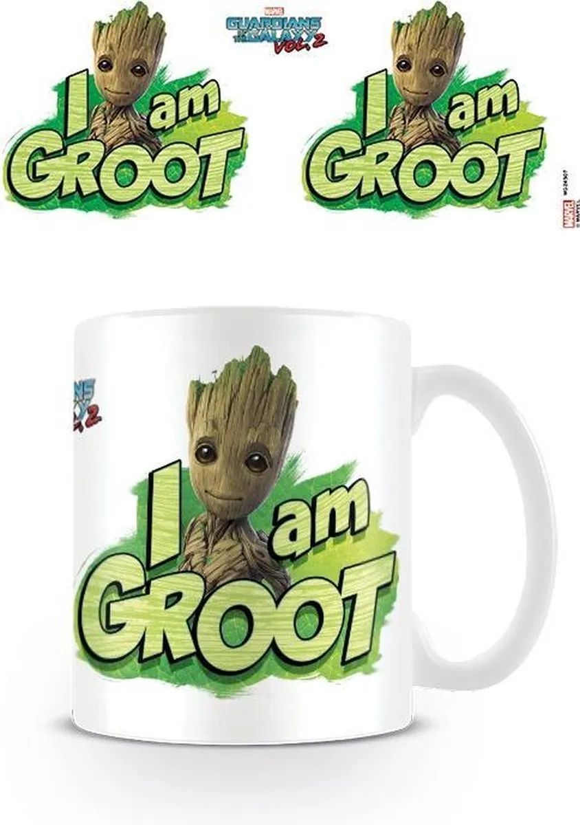Marvel Guardians of the Galaxy I Am Groot Mok - 325ml - Ø8cm - Wit