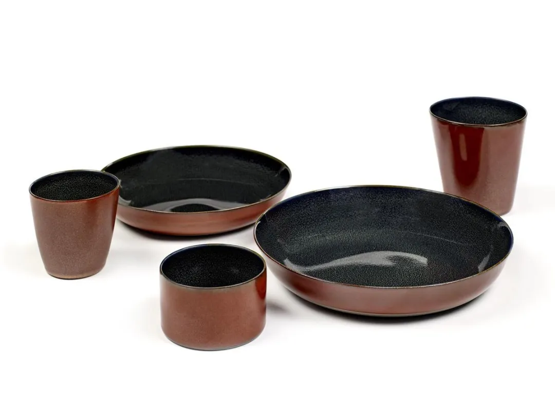 Serax Anita Le Grelle Serveerschaal B5116136 - 17,5x3cm - Dark Blue/Rust