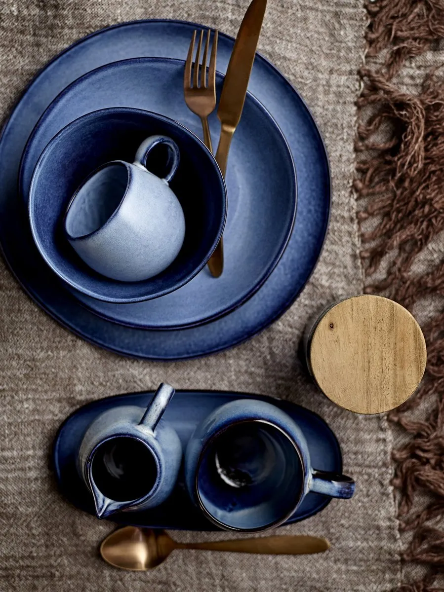 Bloomingville Sandrine Kopje - Blauw Steen - ø8.5cm