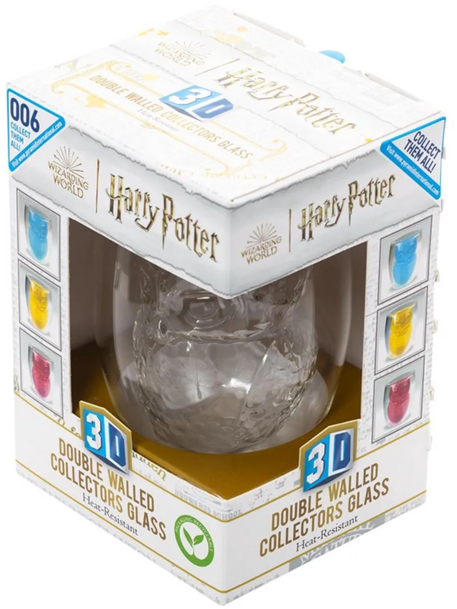 Harry Potter Hedwig 3D Drinkglas - Transparant