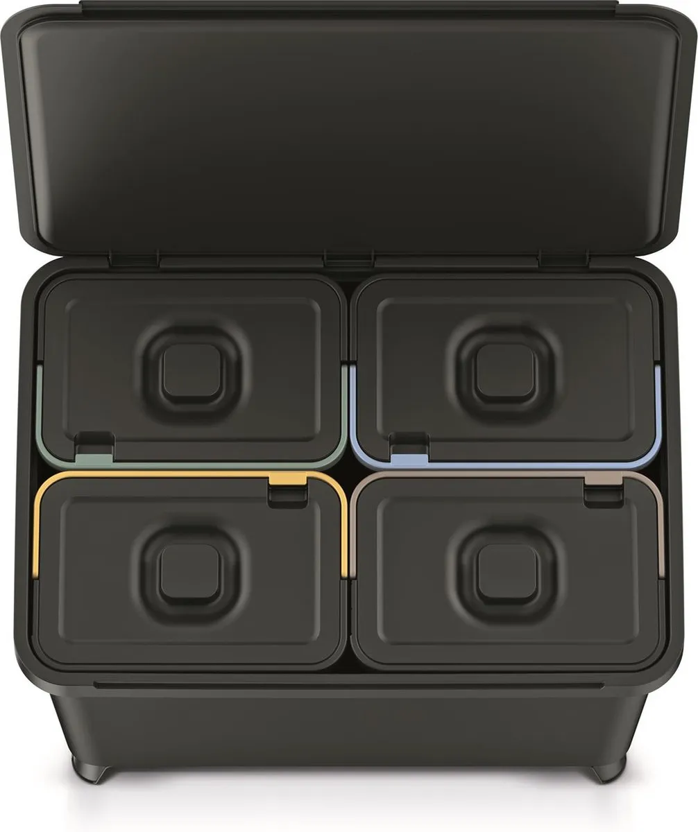 Prosperplast Keden SYSTEMA Afvalbak 4x10L - Zwart