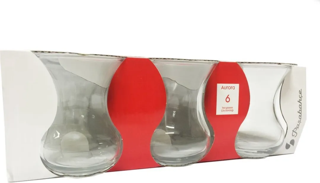 Pasabahce Aurora Thee Glazen 6 Stuks - 0,16 l - Transparant