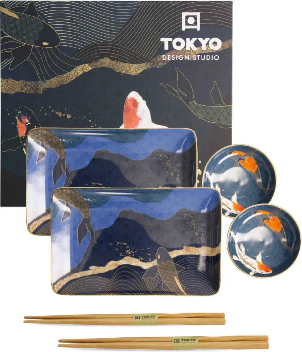 Tokyo Design Studio Kawaii Koi Sushi Plate Giftset 21675