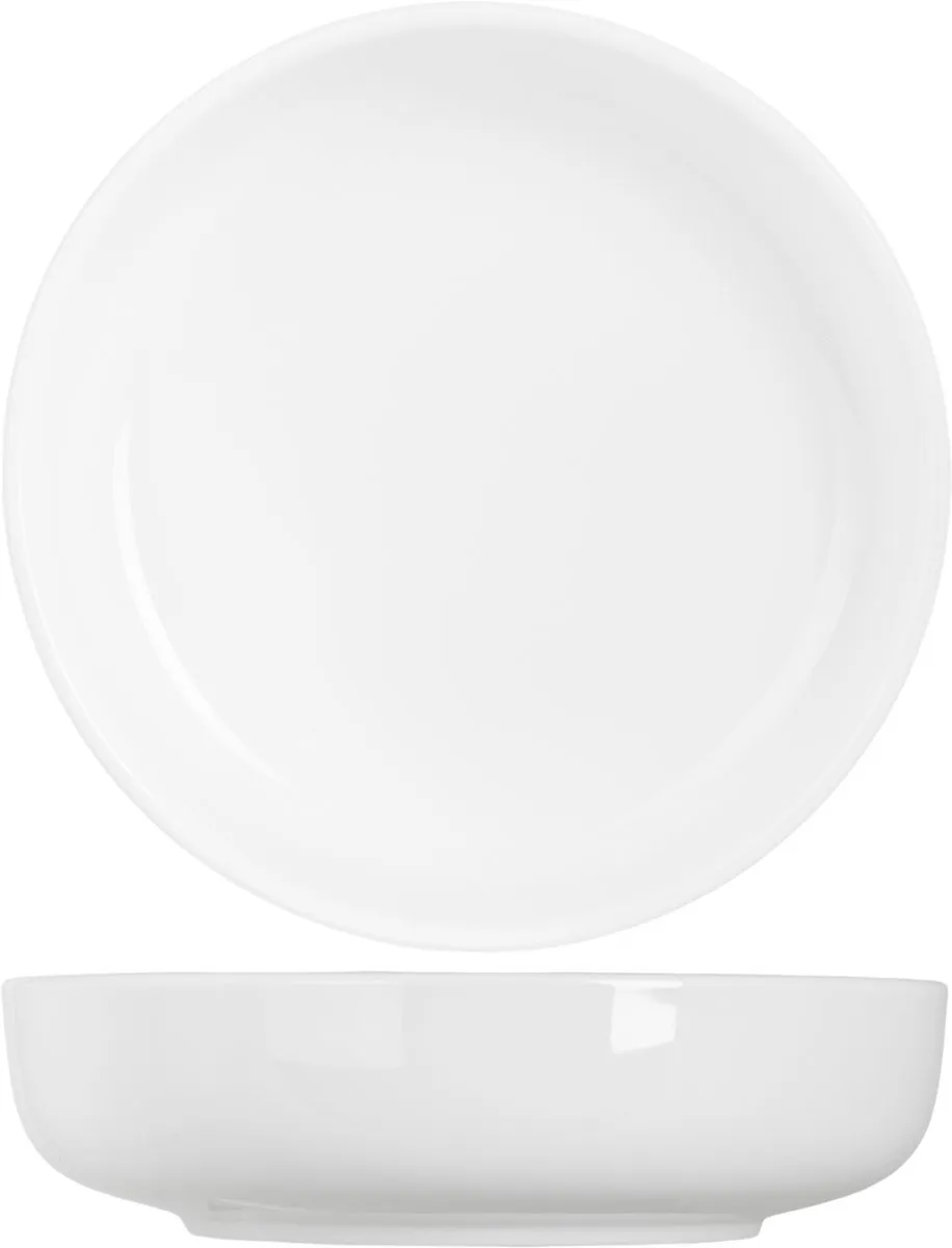 Cosy&Trendy Diepe Bordenset 19cm - 4-delig - Porselein Wit