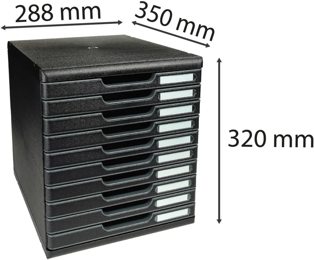 Exacompta Ladenbox MODULO A4 10 Gesloten Laden - Zwart