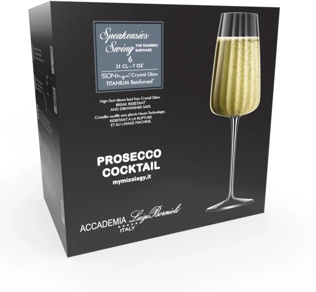 Luigi Bormioli Speakeasies Swing Prosecco Cocktailglas - 210ml - Set van 6