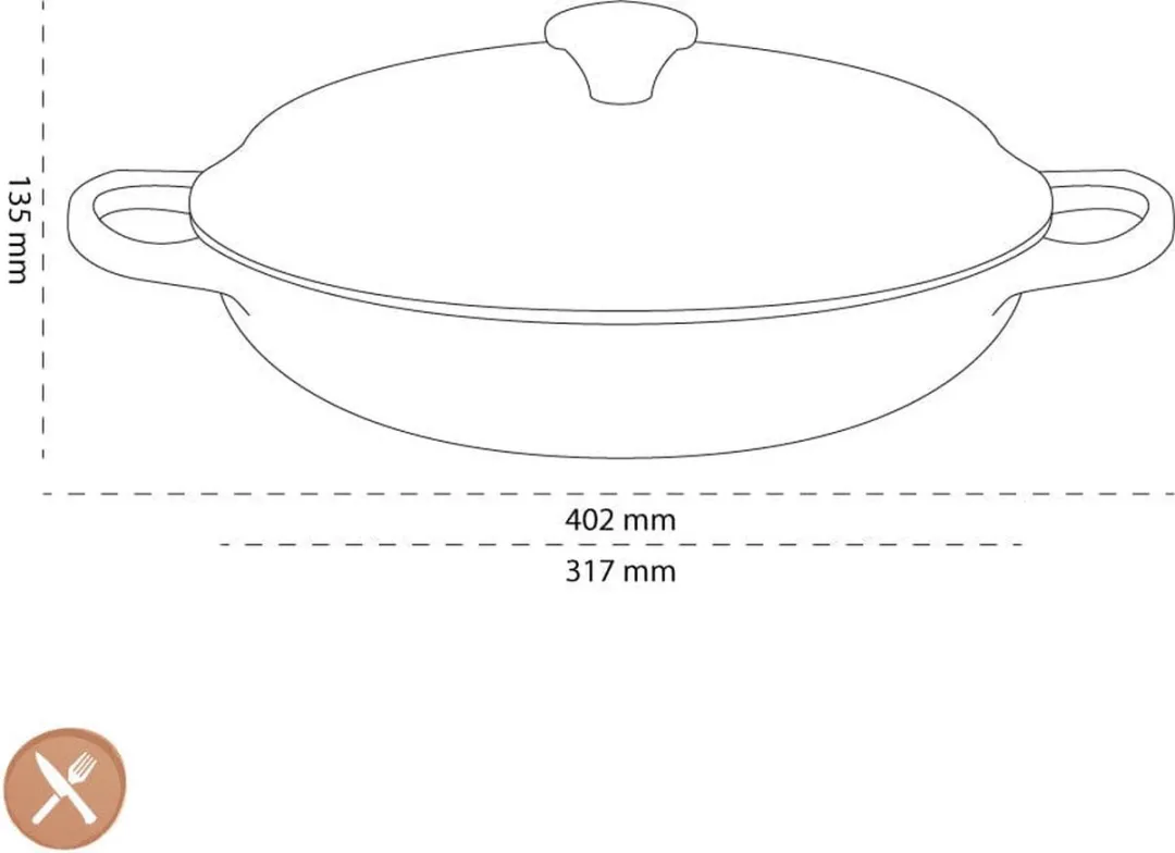 Le Creuset Braadpan Campagnard Ø30cm - Gietijzer - Kersenrood