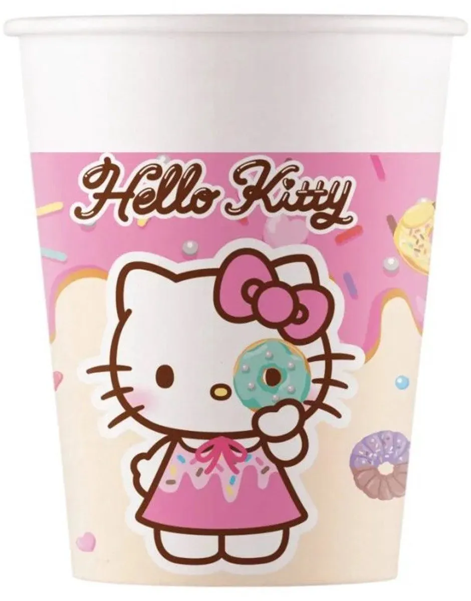 Hello Kitty Papieren Bekers 8 Stuks