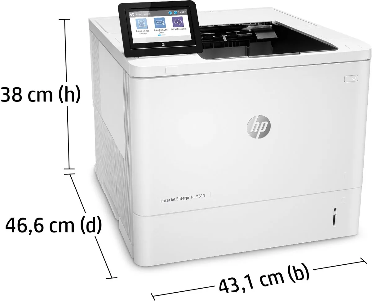 HP LaserJet Enterprise M611dn 7PS84A - B/W Printer - 2x 650 Vel