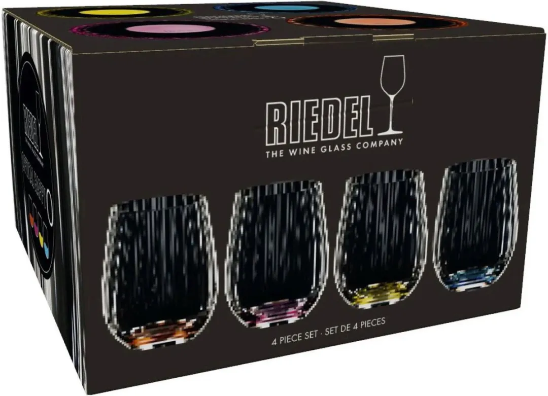 Riedel Tumbler Glas Optical Happy O Ribbel - 337ml - 4 Stuks