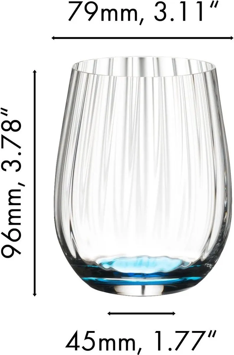 Riedel Tumbler Glas Optical Happy O Ribbel - 337ml - 4 Stuks