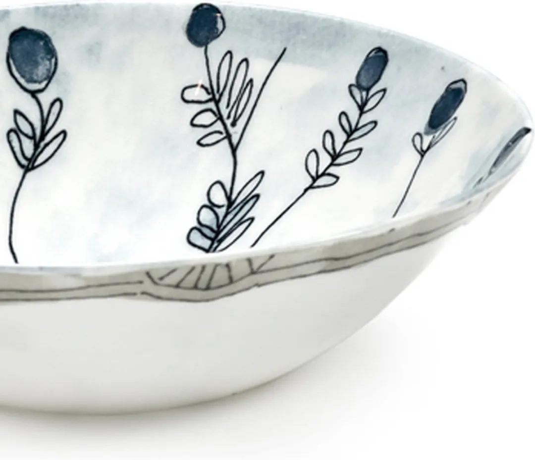 Serax MARNI Midnightflowers Lage Kom 14cm - 2 Stuks