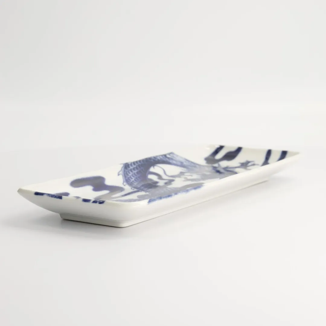 Tokyo Design Studio Japonism Dragon Sushi Bord 28.5x14cm - Blauw
