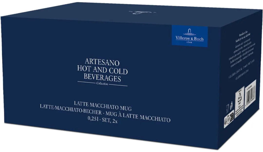 Villeroy & Boch Artesano Latte Macchiato Beker Set - 2x 250ml - Transparant