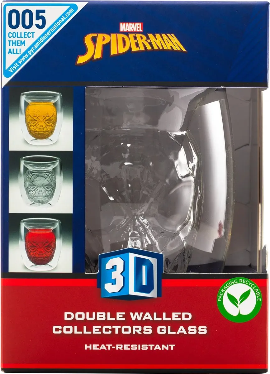 Spider-Man 3D Drinkglas - Transparant