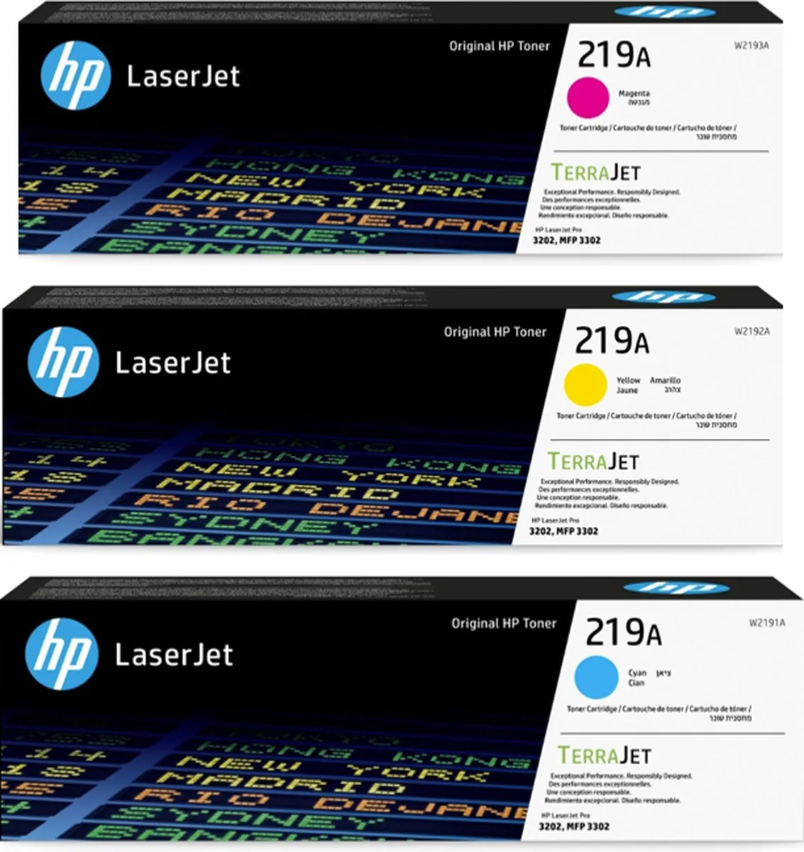 HP 219A Tonercartridge Rainbowkit CMY