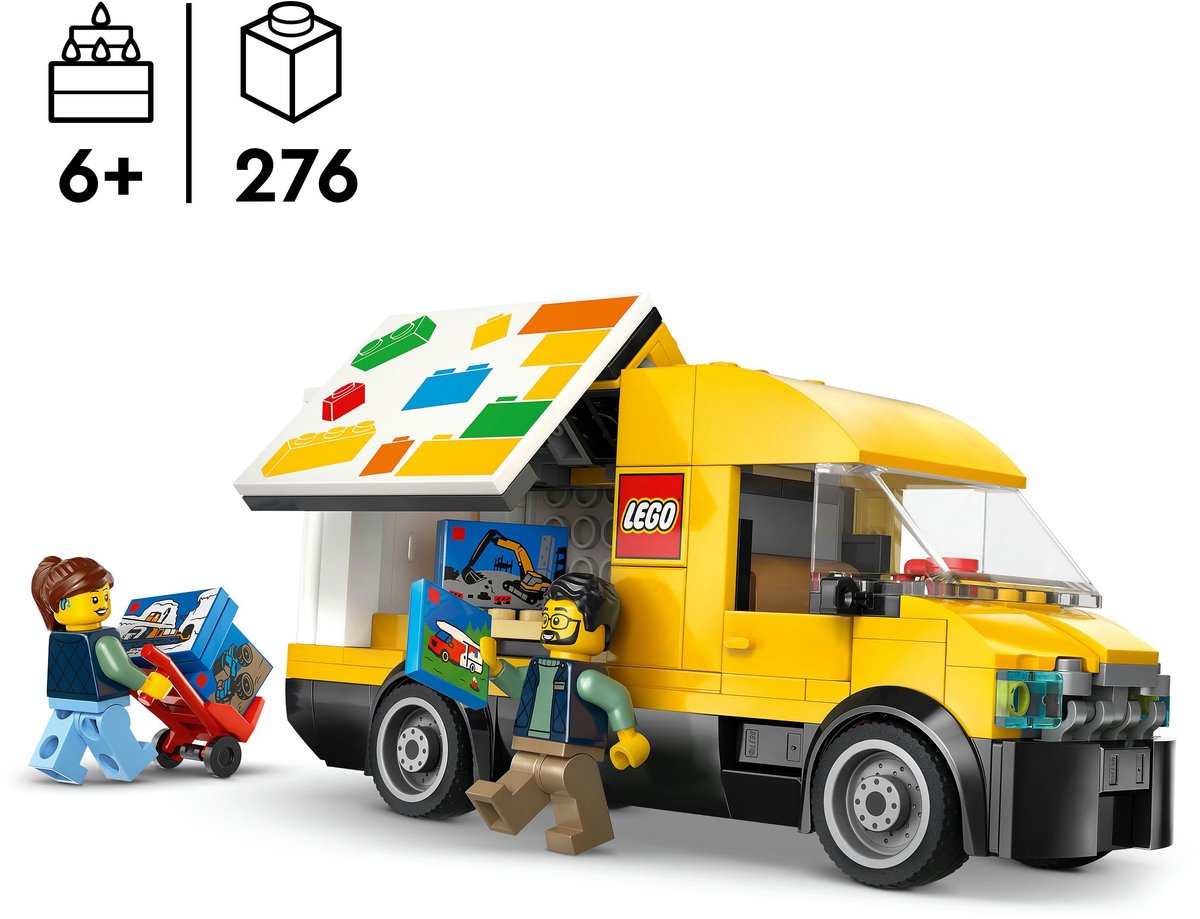 LEGO® City: De LEGO Bestelwagen - Bouw- en Speelset voor Autofans Vanaf 6 Jaar - Met 2 Minifiguren - 60500