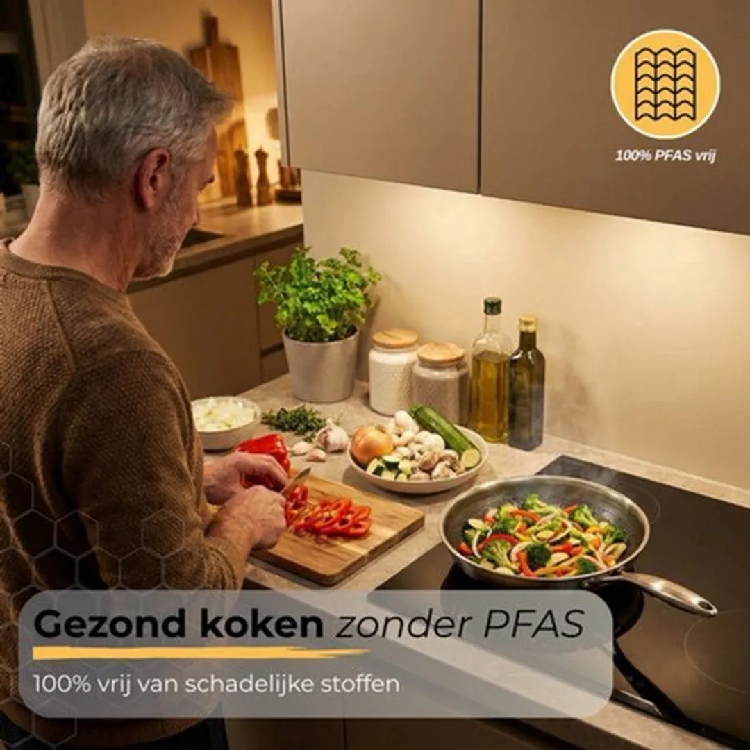 Morelia Koekenpanset Ø20+Ø28cm - PFAS-vrij - Zwart