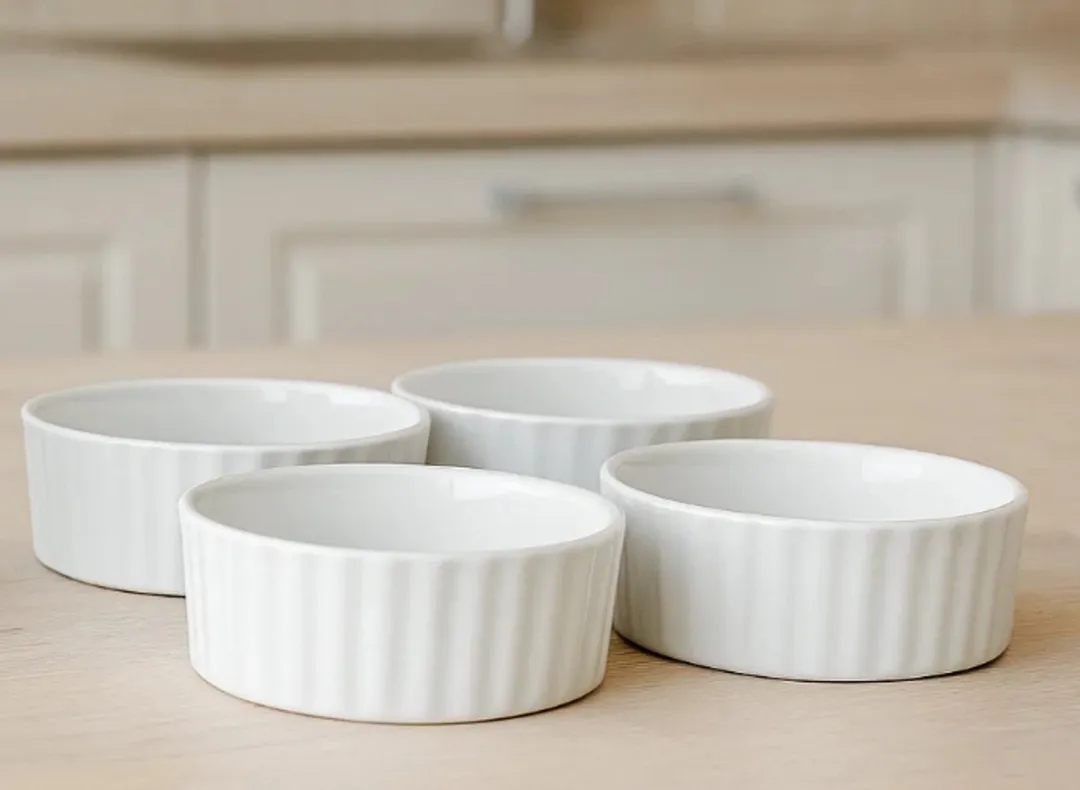 Cosy&Trendy Crème Brûlée Schaaltjes 12cm - 4 Stuks - Wit