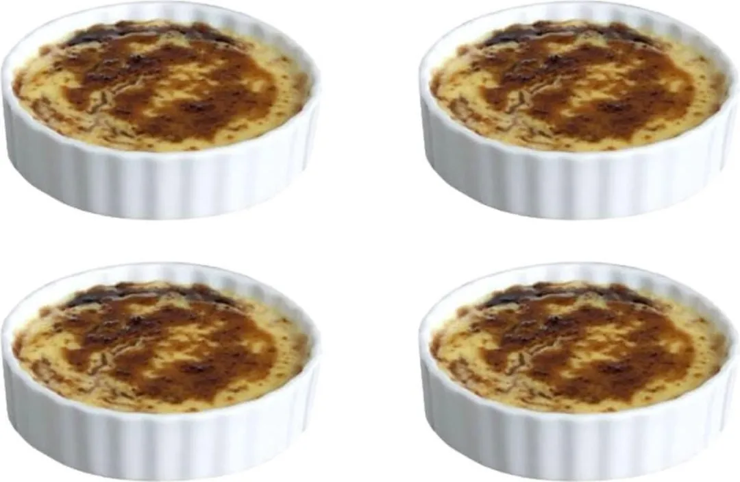 Cosy&Trendy Crème Brûlée Schaaltjes 12cm - 4 Stuks - Wit