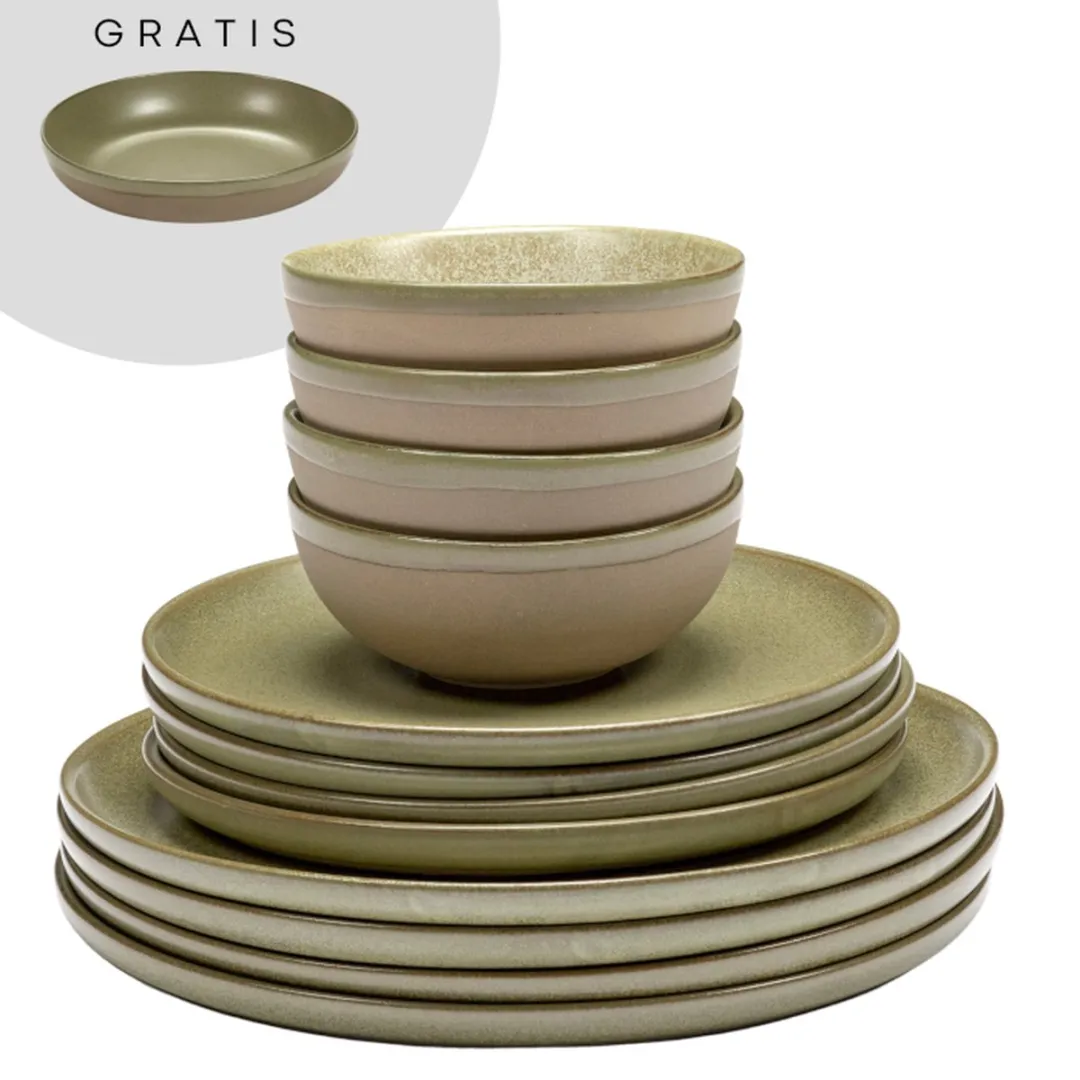 Serax Sergio Herman Surface Serviesset Camo Green - 13-delig - 4 Personen
