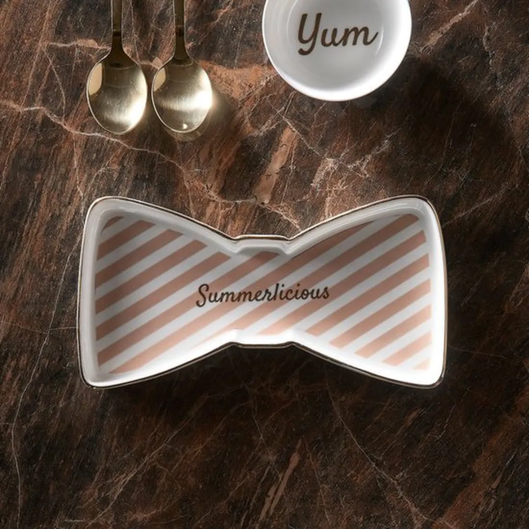 Riviera Maison Summerlicious Bow Plate Set - 4 Stuks - Wit
