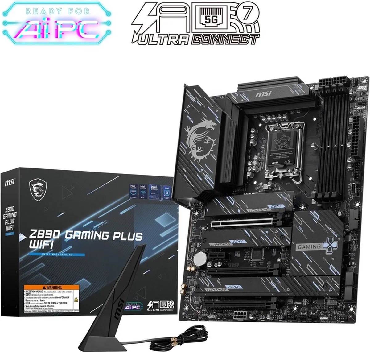 MSI Z890 GAMING PLUS WIFI Moederbord - ATX - Intel Z890