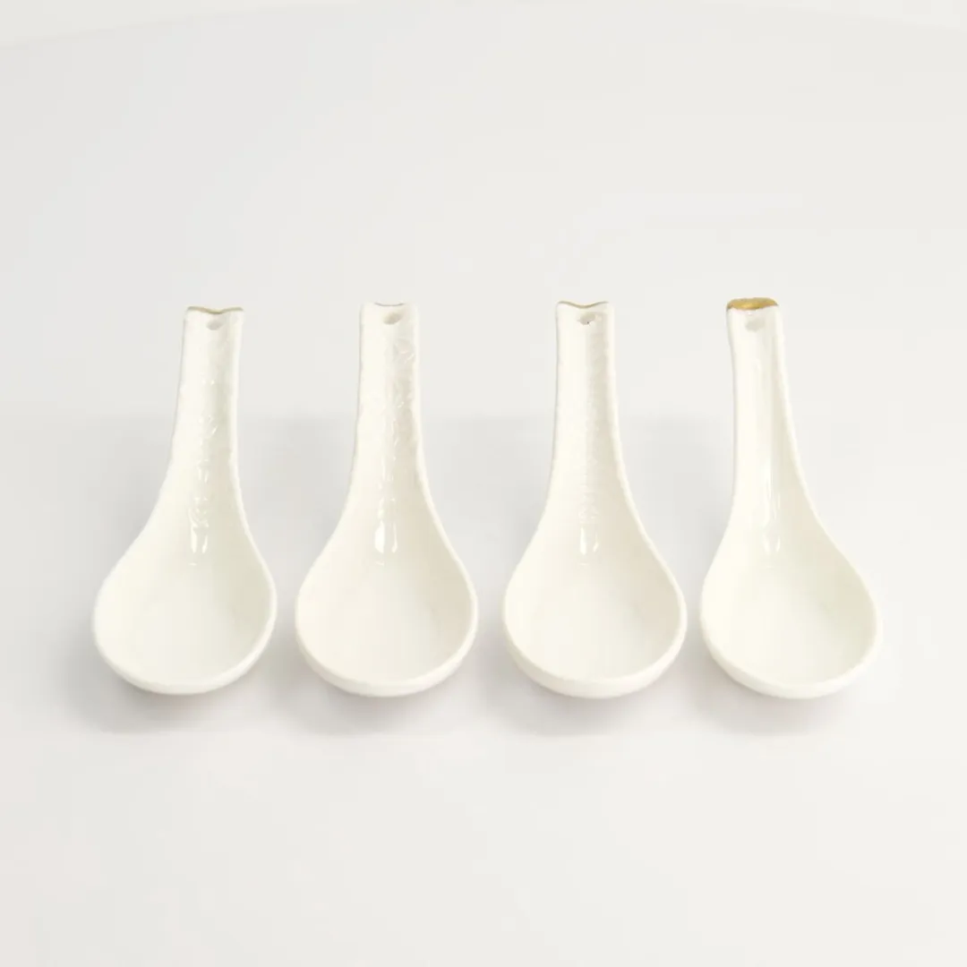 Tokyo Design Studio Nippon White Lepelset 4-delig - Wit/Goud