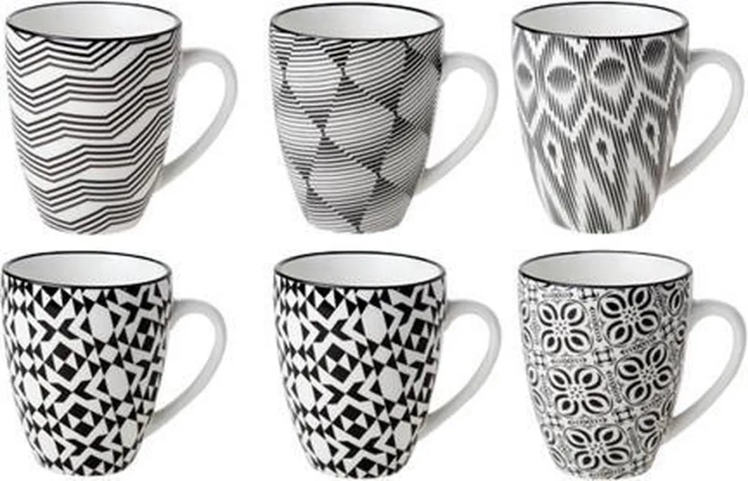 Cosy&Trendy Nikko Black Bekers - Ø7cm - 190ml - Set van 6