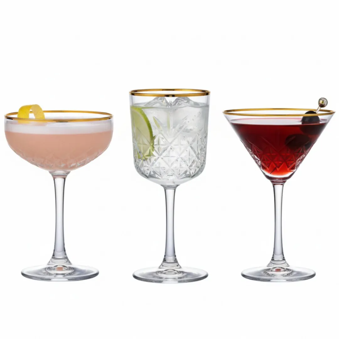 Pasabahce Timeless Cocktailglazenset 12-delig - 4x Champagne/23cl, 4x Martini/23cl, 4x Wijn/33cl