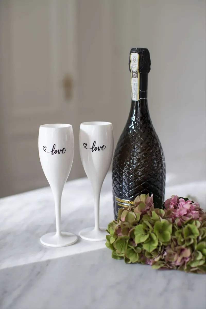 Koziol Champagneglas CHEERS NO. 1 love 100ml - Wit