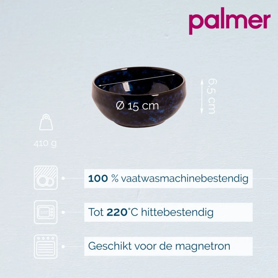 Palmer Bama Blue Schaal - 2 Stuks 65cl - ø15cm